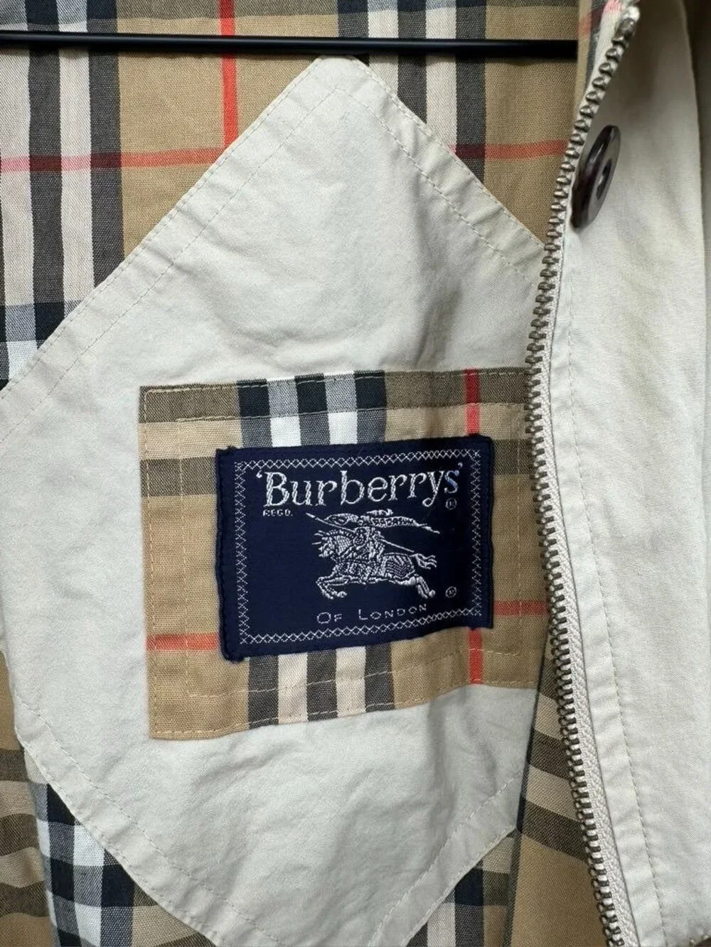 Vintage Burberry Utility Jacket Trench Coat Mid/Short Length Hood Nova Check - Picture 7 of 16